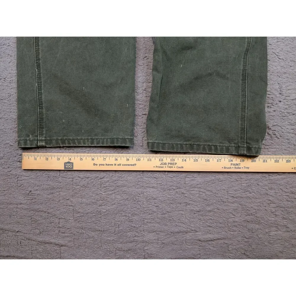 Men's Carhartt Distressed Overalls, Green - 36/34